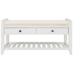 ZUN TREXM Shoe Rack with Cushioned Seat and Drawers, Multipurpose Entryway Storage Bench WF195386AAK