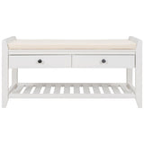 ZUN TREXM Shoe Rack with Cushioned Seat and Drawers, Multipurpose Entryway Storage Bench WF195386AAK