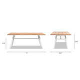 Maiden 71" 6-Seater Teak & Aluminum Patio Dining Table, Natural Teak B2719P245997