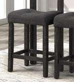 Sora Button Tufted Counter Height Saddle Stool, Set of 2, Gray T2574P164819