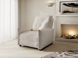 Chenille Fabric Recliner Chair for Adults - Manual Push Back Reclining Sofa with Sturdy Metal Frame, W3568P431428