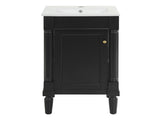18" French Style Bathroom Cabinet with Storage, Small Space Solution with Ceramic Sink, Adjustable N710P415332B