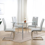 Modern Dining Chairs with Faux Leather Padded Seat Dining Living Room Chairs Upholstered Chair with W210127288