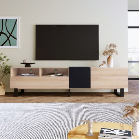 ZUN Modern TV Stand for 80'' TV Double Storage Space, Media Console Table, Entertainment Center 60500936