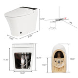 Heated Seat Smart Toilet, One Piece Toilet, Automatic Flush Tankless Toilet without Bidet, with Foot N753P213733G