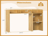 Beige Desktop Bookshelf for 27''/68.58cm Monitor, 93.9825.4073.66cm Engineered Wood Desk Hutch 23976534