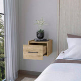 Elfrida Wall-Mounted Nightstand, Sleek Single-Drawer Design with Spacious Top Shelf B128P148913