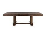 Classic Light Rustic Brown Finish Wooden 1pc Dining Table w Self-Storing Leaf Mindy Veneer Furniture B01158529