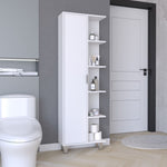 ZUN Crovie Linen 63-inch High Bathroom Cabinet Storage Cabinet with Four Open Shelves B200P173170