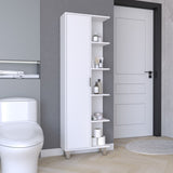Crovie Linen 63-inch High Bathroom Cabinet Storage Cabinet with Four Open Shelves B200P173170