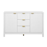 U_STYLE Sideboard with Wave Design - 3 Adjustable Shelves, 3 Drawers & Soft-Close Doors, Storage N711P269066K