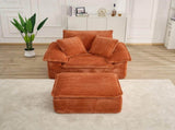 Oversized Sofa Chair and a Half with Deep Seat & Movable 2-Layer Ottoman Set, Cloud Sofa Bed with W2817P546502