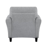 Modern 1pc Chair Dark Gray Textured Fabric Upholstered Rounded Arms Attached Cushion Transitional B01156447