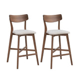 ZUN Wooden Bar Chairs Set of 2, Modern Soft Upholstered Kitchen Island Chairs, Counter Height Stool with W2582P197590