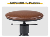 Industrial 5-Piece Bar Table and Swivel Stool Set 1 Table 4 Chairs 83.8 Inch Brown 3cm Fake Thick 56276013
