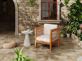 Acacia Wood Outdoor Club Chair with Beige Rope Arm and Beige Cushions,400 lbs Capacity N779P359687B
