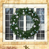 60in Pre-lit Christmas Wreath, Lighted Artificial Xmas Wreath with 220 Cold & Warm White Lights and 31157154
