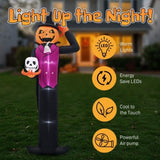 12FT Giant Halloween Inflatable Blow Up Decorations, Pumpkin Man Holding Skull with Built-in LEDs 59691906