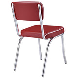 Red and Chrome Upholstered Side Chairs B062P145655
