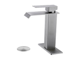 Waterfall Spout Bathroom Sink Single Handle Faucet with Pop-Up Drain 18574932