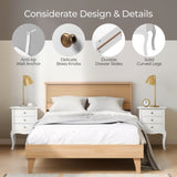 European Bedside Table-Three Pumps White 54506624