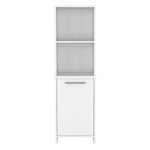 ZUN Eiffel Kitchen Pantry, Two External Shelves, Single Door Cabinet, Two Interior Shelves White -White B20091907