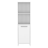 ZUN Eiffel Kitchen Pantry, Two External Shelves, Single Door Cabinet, Two Interior Shelves White -White B20091907