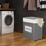 ZUN Laundry Hamper with Lid Laundry Basket with Handles Liner Bag Paper Woven Hampers for Laundry 46613192