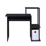 ZUN Black Computer Desk with Keyboard Tray and Open Shelving B062P184532