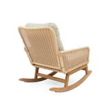 Contemporary Minimalist Beige Wicker Rocking Chair with Soft Polyester Cushions and Durable Wooden N767P229004N