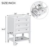 ZUN 24" Bathroom Vanity With Sink, Bathroom Storage Cabinet with Drawer and Open Shelf, Solid Wood 64550279