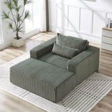 75-Inch Corduroy Sponge Sofa Lounge Chair with Removable footrest,No Assembly Required,Fluffy Modern W834P206095