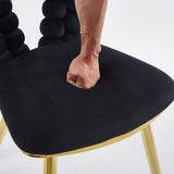 black and gold Modern chair with iron tube legs, soft cushions and comfortable backrest, W234P271308