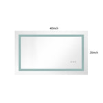 ZUN 40x26 Inch LED Bathroom Mirror with Frontlit and Backlit, Wall Mounted Vanity Mirror with Smart 74284549