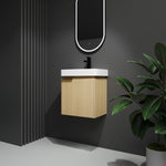 ZUN 20" Wall-Mounted Bathroom Vanity with Ceramic Sink, Storage Cabinet with Doors W1972P196398