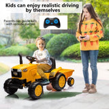 ZUN 12V Kids Ride on Tractor Electric Excavator Battery Powered Motorized Car for Kids Ages 3-6, with , W1811P154759