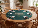 40" Round Foldable Poker Table Top Mat Non-Slip Rubber Base, Portable Casino-Grade Poker Mat 38344470