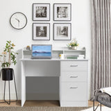 ZUN FCH 110*50*95cm Particleboard Paste Triamine Desktop Storage Layer Three Drawers Computer Desk White 37862423