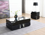 ZUN ACME Drisana Coffee Table, Black Mirrored Finish LV03865