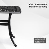Outdoorr Cast Aluminum Square Table, End Table Side Table for Paio Backyard Pool, Cast Aluminum 77435068