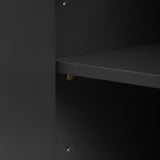 U_STYLE 4-door Curved Corner Design Wavy Door Panel Cabinet with Adjustable Shelves, Suitable for WF530090AAB