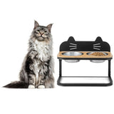 Pet Feeder with 2 Stainless Steel BowlsAdjustable Height for Cats and Small and Medium Dogs 29170036