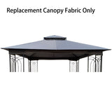 10x10 Ft Patio Double Roof Gazebo Replacement Canopy Top Fabric, Gray W419101851