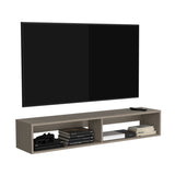 Warrior 59" Floating Tv Stand with Two open shelves, media compartments and cable management Light B200P240264