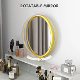 ZUN Modern Vanity Makeup Desk with Mirror, Dressing Table with Open Storage, Faux Marble Finish and 06717574