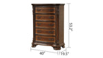 ZUN Traditional Style 5-Drawer Chest With metal drawer pulls Made with Wood in Walnut B009P225189