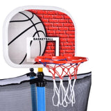 ZUN 5.5FT Trampoline for Kids - 65" Outdoor & Indoor Mini Toddler Trampoline with Enclosure, Basketball 06871922