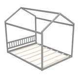 Queen Size Wooden House Bed with Headboard,Gray WF296086AAE