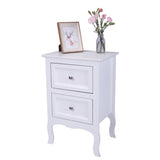 Country Style Two-Tier Night Table Large Size White 29520852