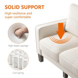 Modern Living Room Furniture Loveseat in Beige Fabric W109741572
